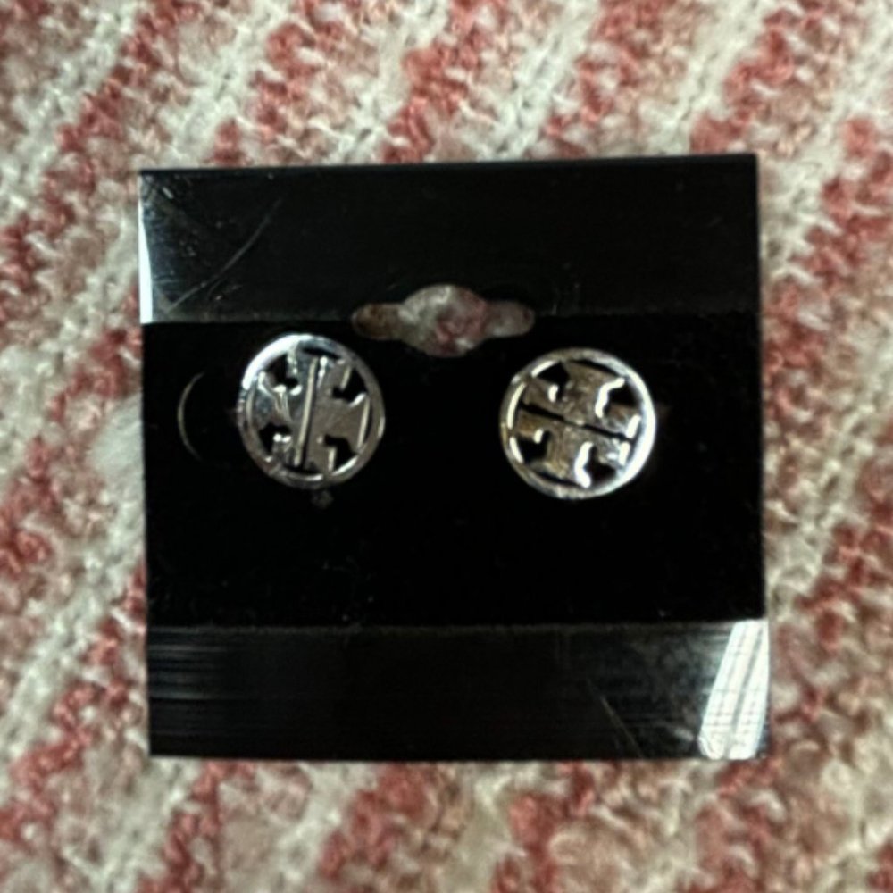 Tory Burch Circle Logo Stud Earrings